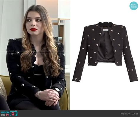 st laurent heart scalloped jacket